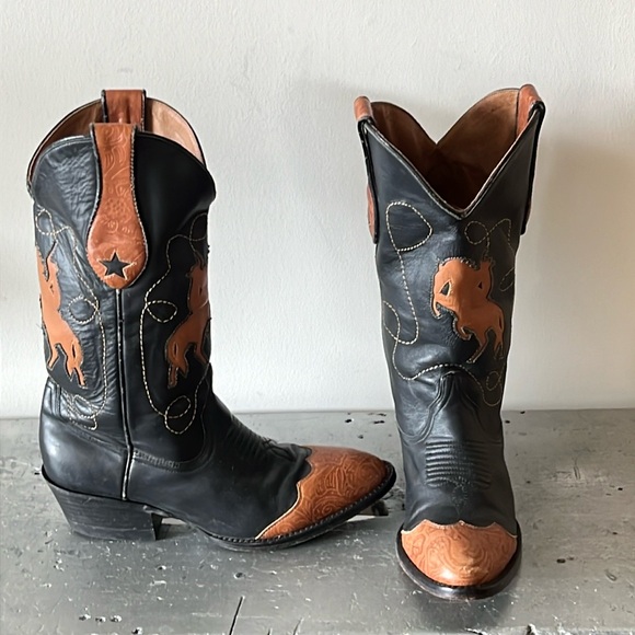 Vintage Cowboy Boots- Bucking Bronco Boots